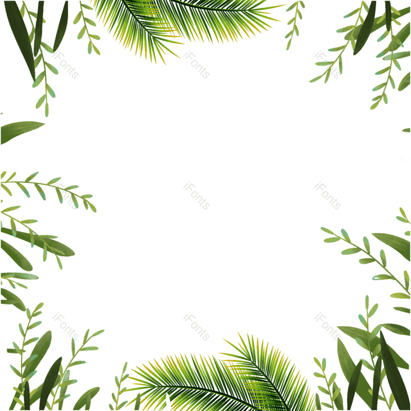 边框图片,装饰元素,树叶PNG,春季免抠素材